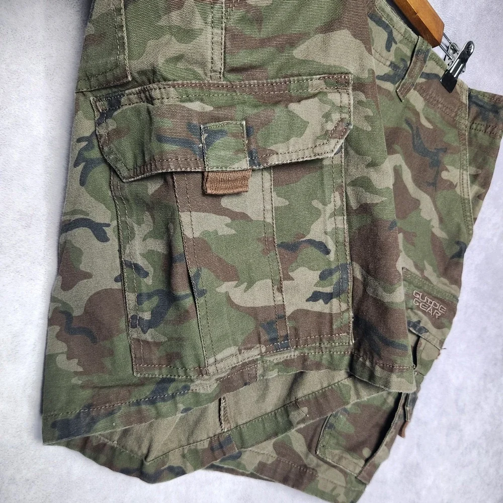 Guide Gear‎ Mens Camo Cargo Shorts Size 38 Woodland Camouflage Cotton Canvas 6in